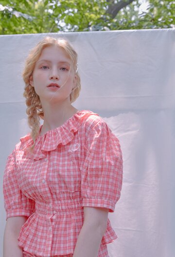 VIVI LACE SHIRRING BLOUSE I WHITE