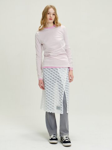 Ribon Lace Wrap Skirt White