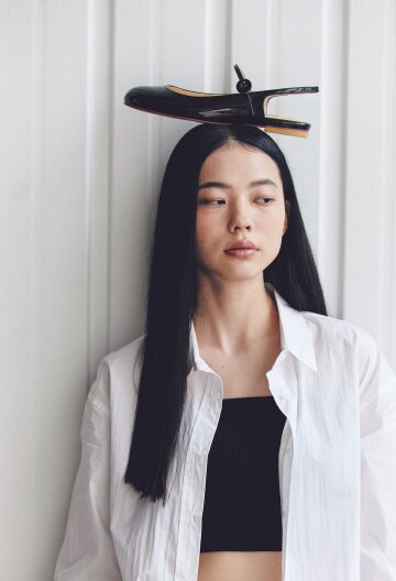 Black 403F feminine sling back_1cm