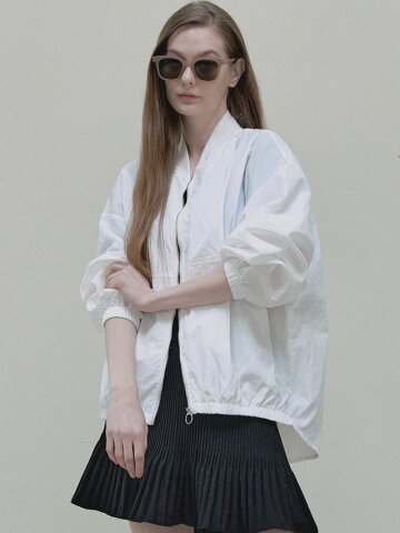 Nylon Oversized Jumper - white