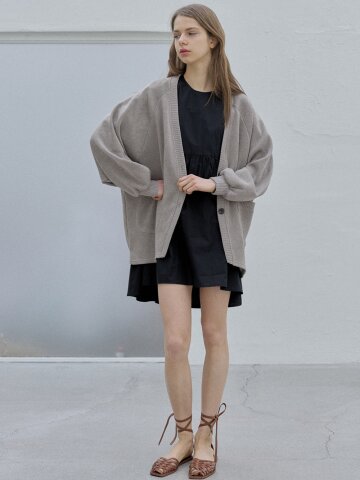 Dolman Overfit Long Cardigan - mocha