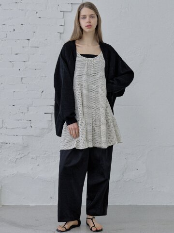 Dolman Overfit Long Cardigan - black