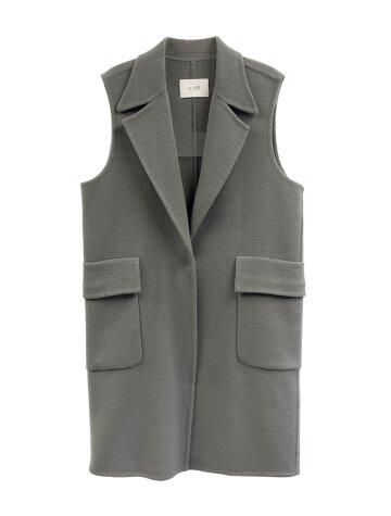 Handmade simple wool vest_DARKGRAY