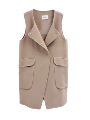 Handmade round double wool vest_PINK