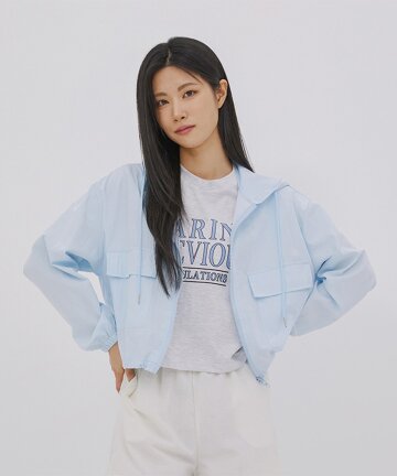 여성 후드포켓 윈드브레이커 (SKY BLUE) (HA4UJ1A-41)