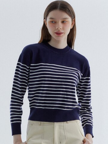 RVS Stripe Sweater Navy