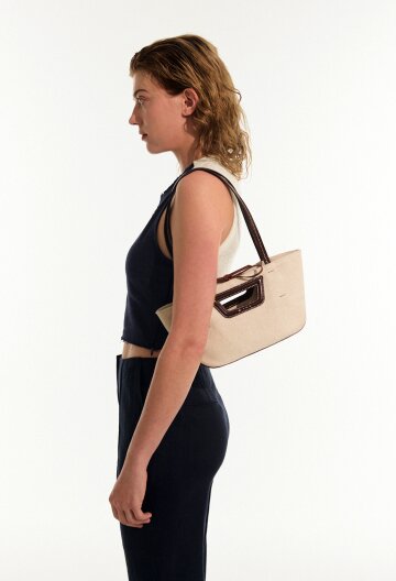 Yoonseul Caramel (Two-tone Canvas+ITALY Cow Leather)