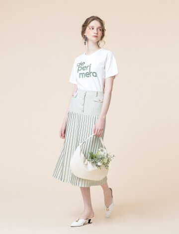 [페리 메라] 페니 플리츠 스커트 (애플 그린)