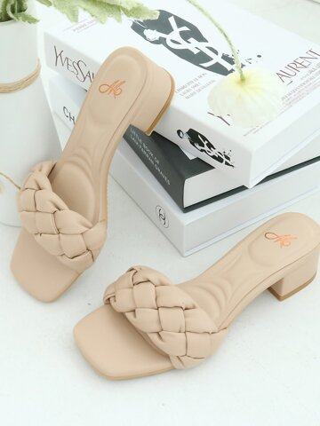 머랭고 폭신 미들힐 뮬 슬리퍼힐 4cm MW22M11