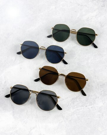 보에즈 오즈 남자여자 라운드 편광 틴트선글라스 UV400 가죽케이스 포함