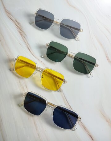 보에즈 엘로 남자여자 사각 편광 뿔테선글라스 UV400 가죽케이스 포함