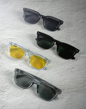 보에즈 노아 남녀공용 뿔테 편광 선글라스 UV400 가죽케이스 포함