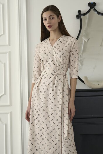 [KYM] 씨셸 그래픽 라인 랩원피스