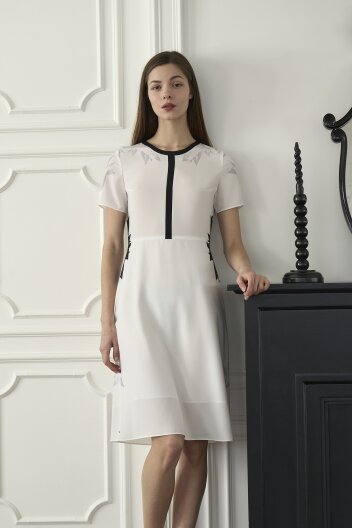 [리퍼브][KYM] 보타닉 프린티드 배색원피스