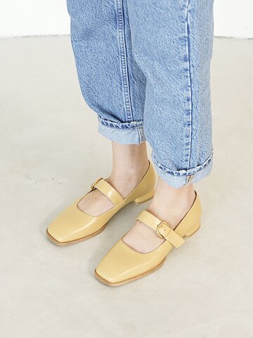 스퀘어 토 메리제인 플랫 버터 N-224/BT