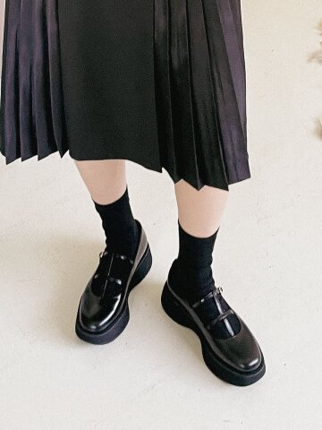 더블스트랩 메리제인 플랫폼 블랙 N-268/BK