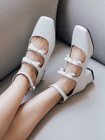 리본 스트랩 메리제인 펌프스 크림 N-276/CR