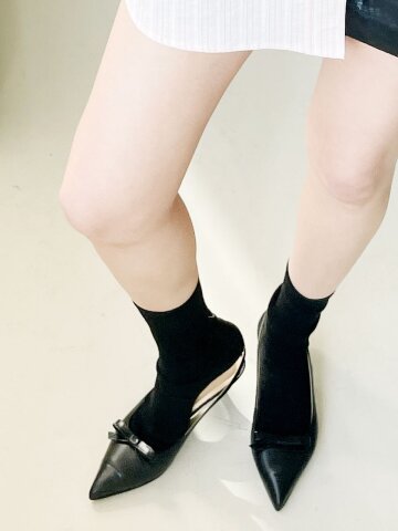 리본 스틸레토 키튼힐 블랙 N-281/BK