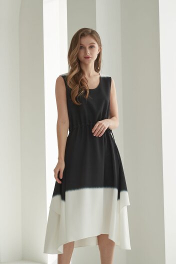 [KYM] 브러쉬 프린팅 민소매 원피스