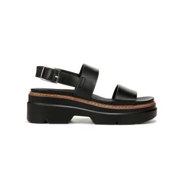 다리 슬링백 여성 샌들-블랙