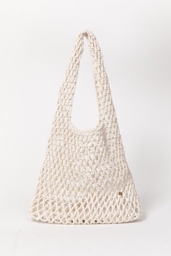 Net shoulder bag - White