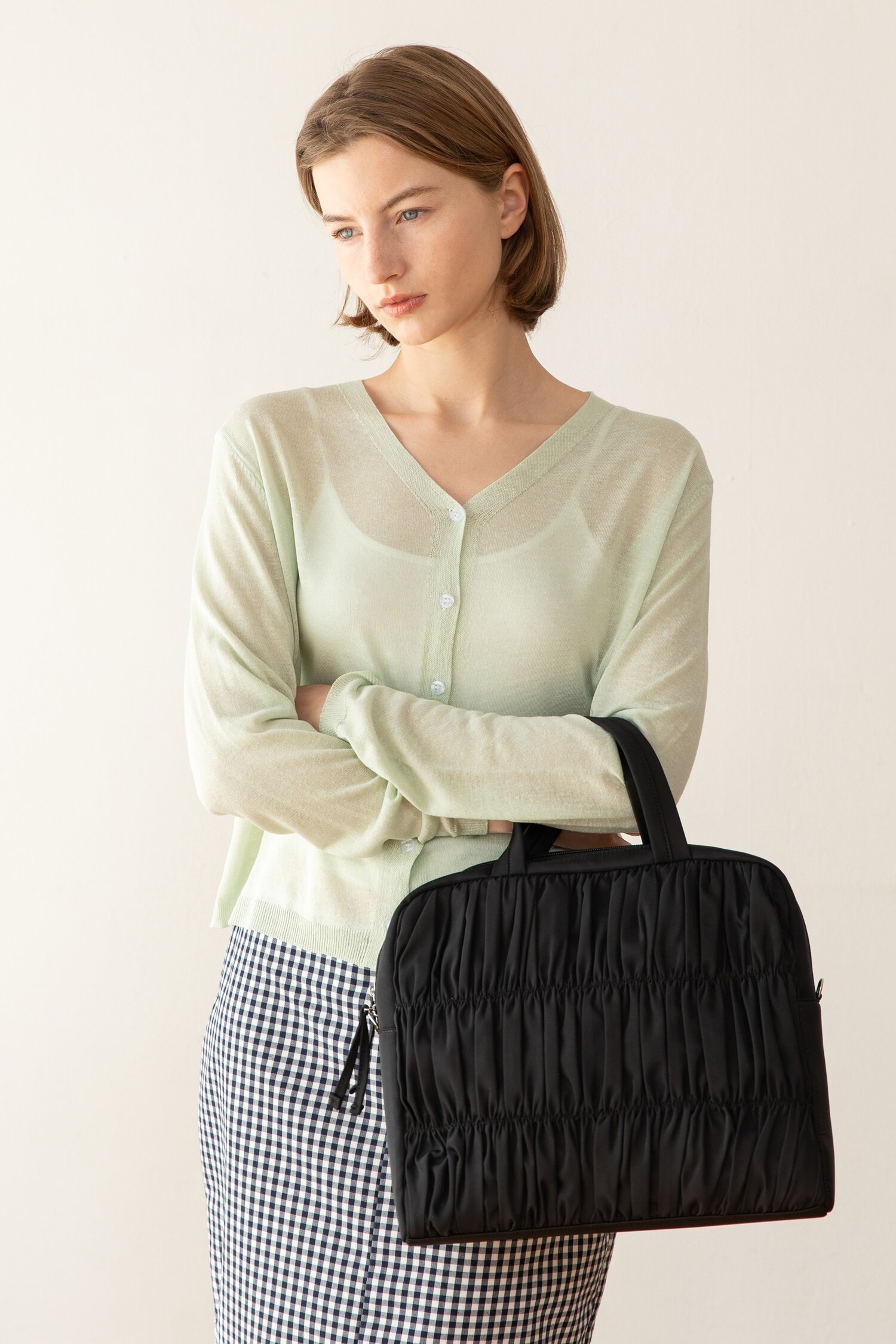 CHLOE shirring Square tote bag - Black