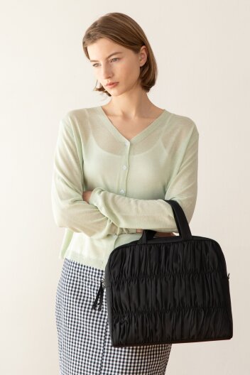 CHLOE shirring Square tote bag - Black