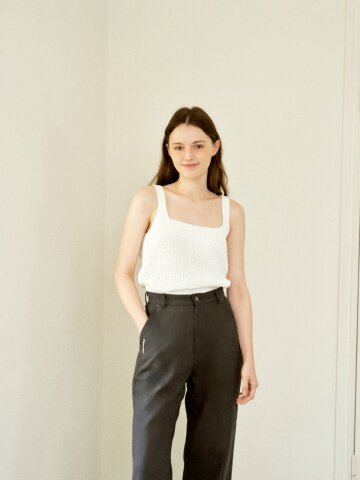 Bookle Knit Sleeveless (White)