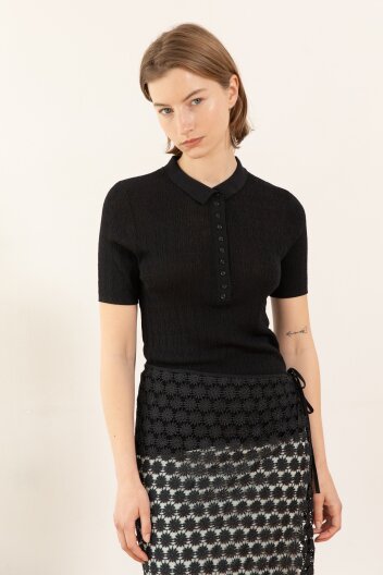 Button up knit - Black
