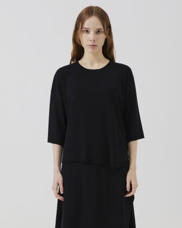 언밸런스 배색 풀오버 [블랙]