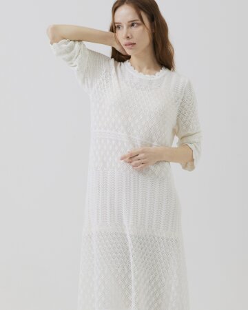 레이스 니트 롱드레스 [화이트]