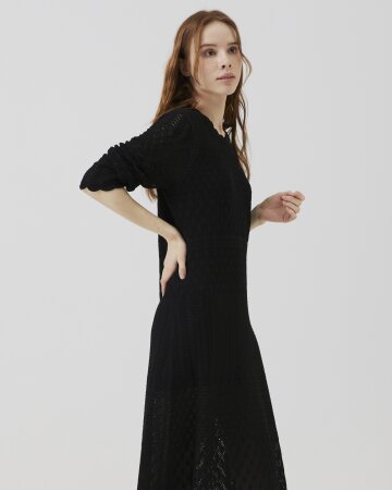 레이스 니트 롱드레스 [블랙]