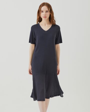 베이직 하프슬리브 드레스 [다크 그레이]