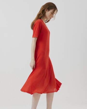 베이직 하프슬리브 드레스 [오렌지]