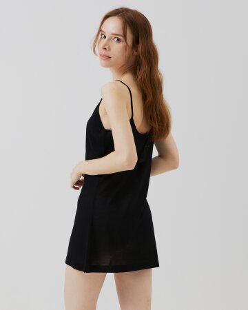 니트 에어 소프트 슬립 드레스 [블랙]