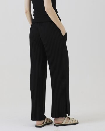 언밸런스 패턴  슬릿팬츠 [블랙]