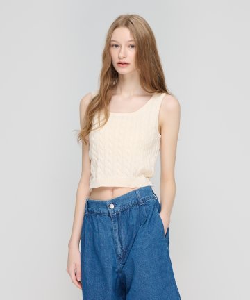 케이블 뷔스티에 니트 (아이보리)