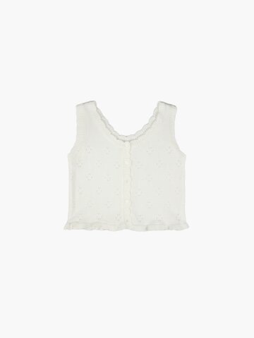 FRILL PUNCHING KNIT VEST_IVORY