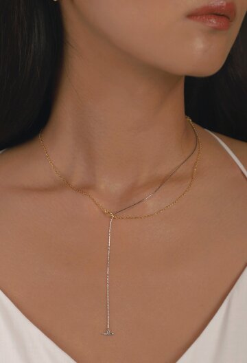 Two Tone Drop Necklace