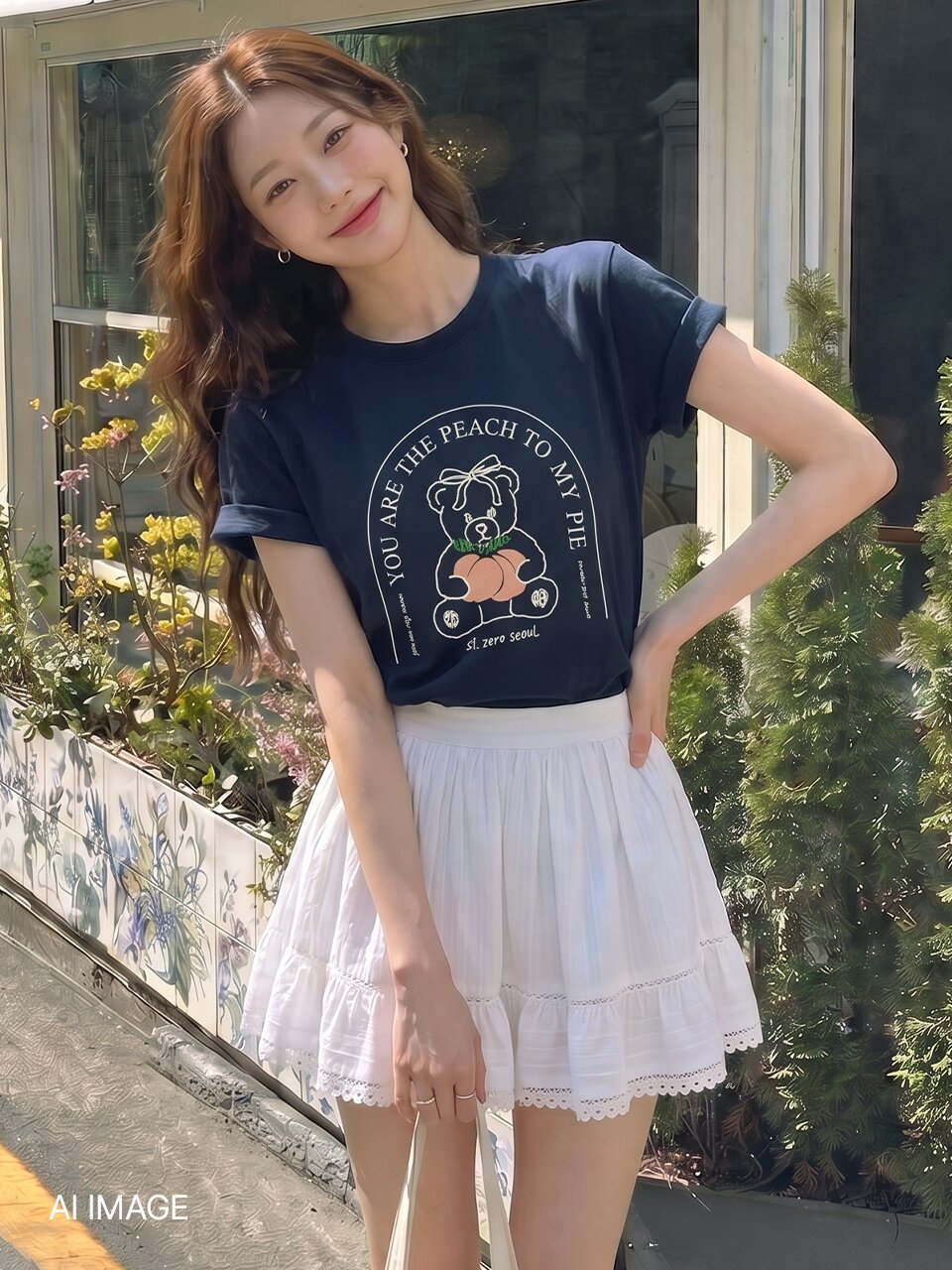 [2컬러] 피치 베어 티셔츠