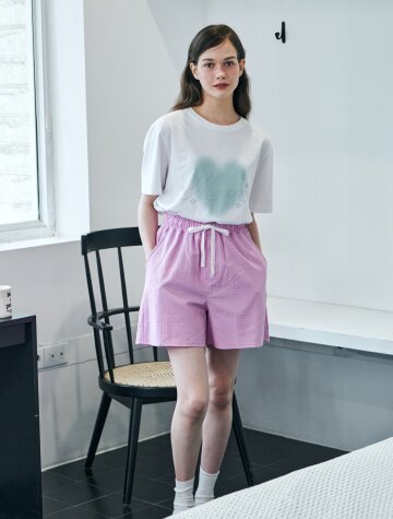 MET lace wide shorts lavender