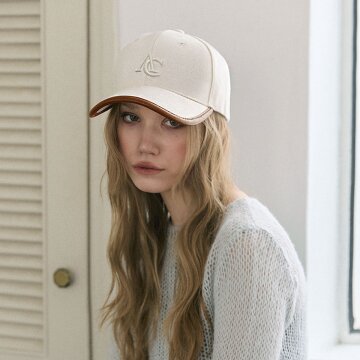 Leather trim Canvas Ball Cap (레더 트림 캔버스 볼캡) C020BEBR
