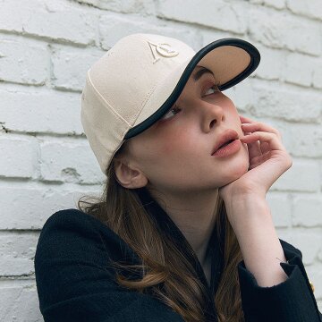 Leather trim Canvas Ball Cap (레더 트림 캔버스 볼캡) C020BEBK