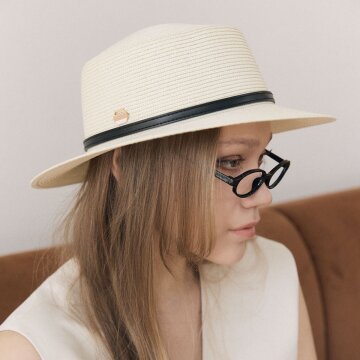 Rattan Wide Flat Top Panama Hat (라탄 와이드 플랫탑 파나마 햇) H023WH