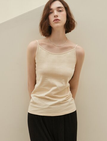 캐미솔 boat neck sleeveless T_BEIGE