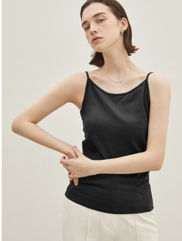캐미솔 boat neck sleeveless T_BLACK