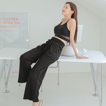체니스 밴딩 와이드팬츠 2colors