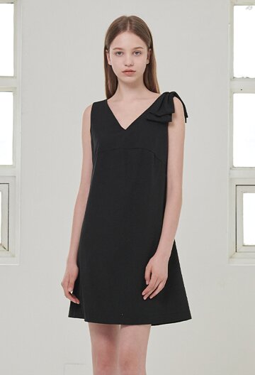 챠밍 리본 미니 드레스