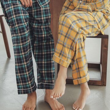 미로 체크 남여공용 커플잠옷 파자마바지