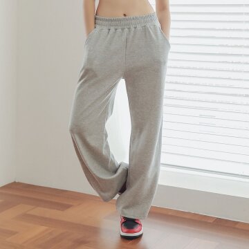 레오 일자 밴딩 통바지 트레이닝복 이지웨어 파자마바지